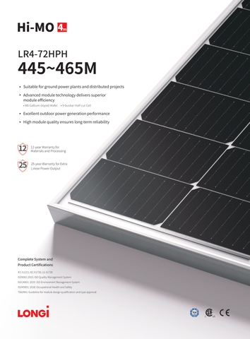 Tấm pin Longi Solar 445W